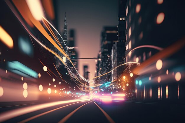 Verkehr in der Nacht Verkehr in der Stadt Verkehr generative KI