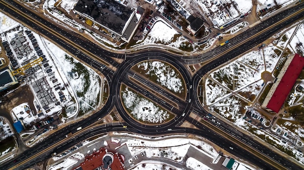 Verkehrsknotenpunkt Draufsicht Befliegung