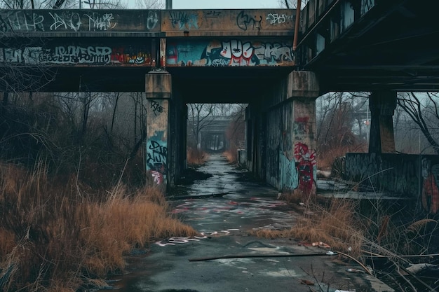 Verlassene Stadtbrücke Generate Ai