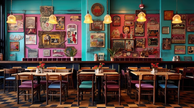 Foto verlassener, leerer restauranthintergrund