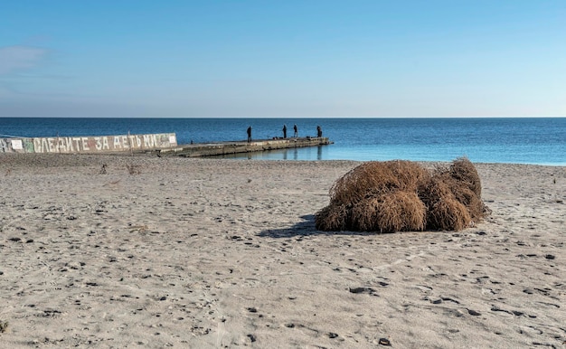 Verlassener Strand von Lanzheron in Odessa, Ukraine