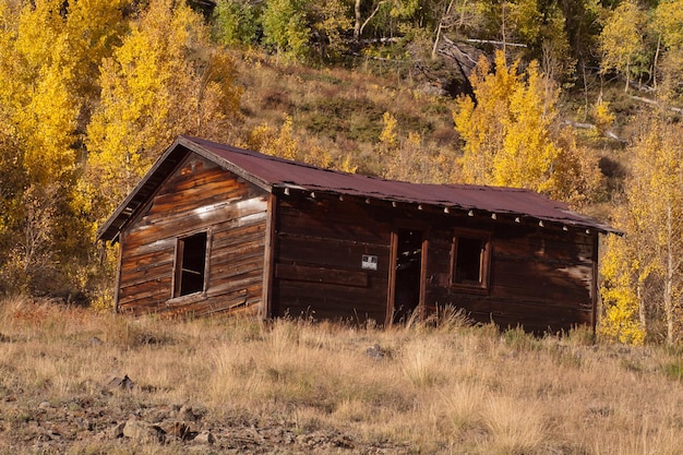 Foto verlassenes haus am cinnamon pass, colorado.