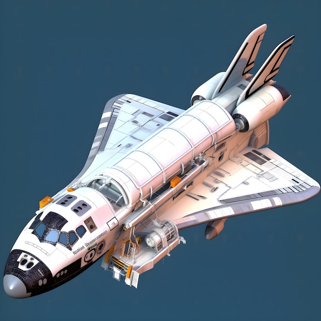 Verlassenes isometrisches 2D-Spielobjekt des Space Shuttle