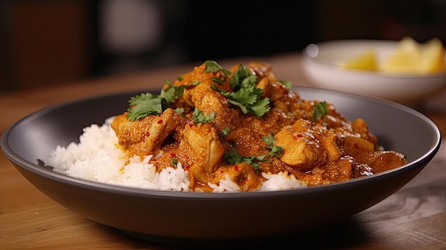 Verleihen Sie Ihrem Abendessen etwas Würze mit Spicy Chicken Curry, einem Gericht, das sowohl einfach zuzubereiten als auch voller Geschmack ist. Generated by AI