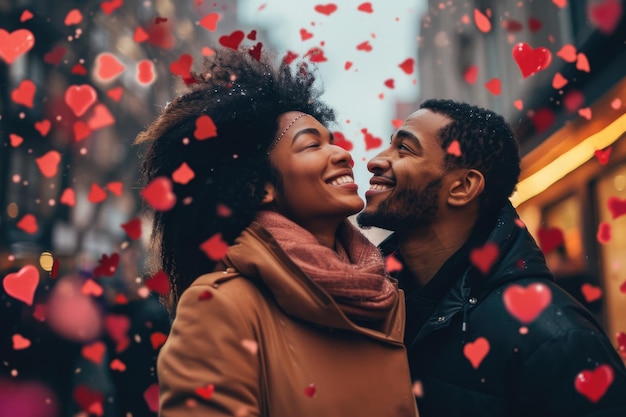 Verliebte Menschen feiern den Valentinstag, den Tag der Liebe, Pragma