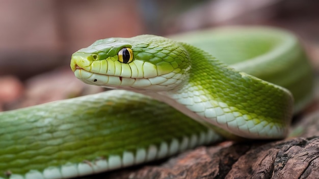 Vermelha albolaris cobra vista lateral animal closeup verde víbora cobra closeup cabeça