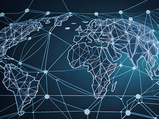 Vernetzte globale Netzwerke, Big Data und Business-Banner