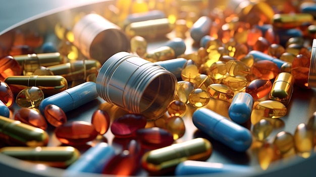 Foto verpackungen von pillen und kapseln von arzneimitteln generative ki