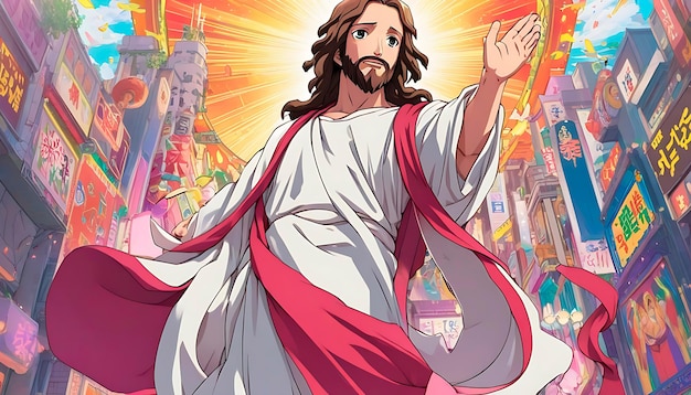 Foto versão de anime de jesus cristo