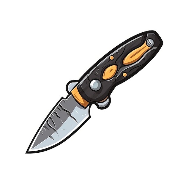 Foto versátil cuchillo de uso general herramienta de construcción ilustración cuadrada de dibujos animados