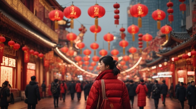 Verschieben Sie sich in die belebten Straßen Chinas