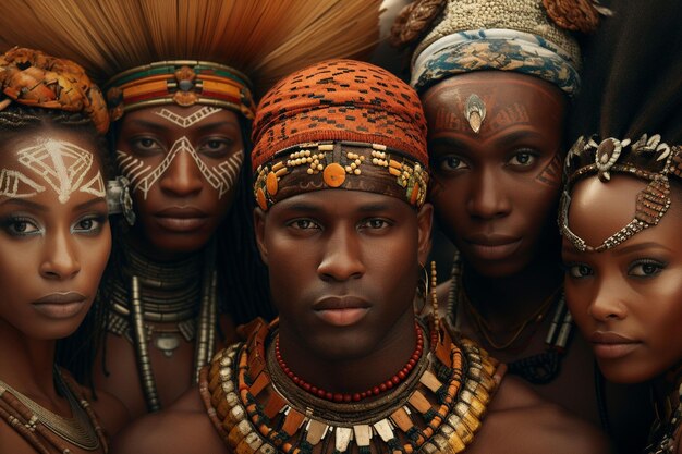 Foto verschiedene afrikanische gesichter repräsentieren die vielzahl generative ai