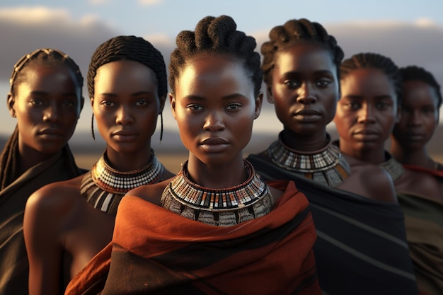 Verschiedene afrikanische Gesichter repräsentieren die Vielzahl Generative ai