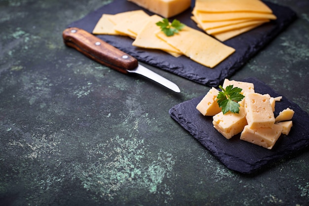 Verschiedene Art von geschnittenem Käse