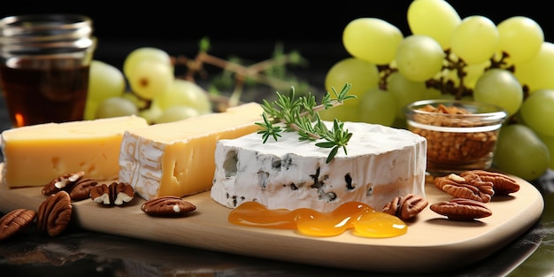 Verschiedene Arten leckeren Käses, KI-generiert