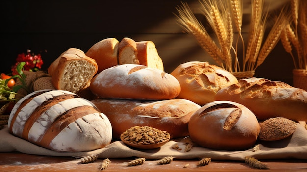Verschiedene Arten von Brot aus Weizenmehl