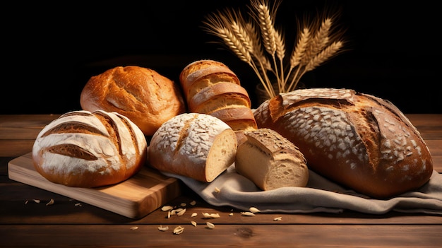 Verschiedene Arten von Brot aus Weizenmehl