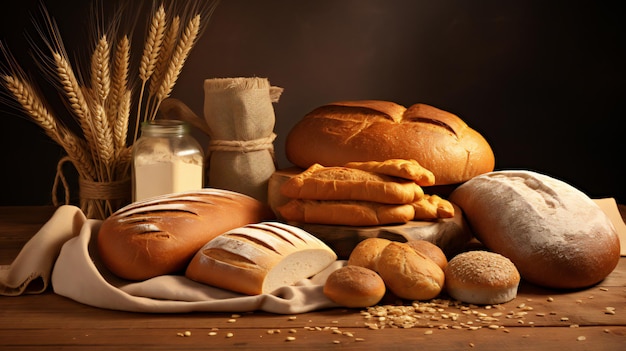 Verschiedene Arten von Brot aus Weizenmehl