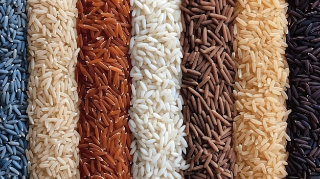 Verschiedene Arten von Reisfarben, Draufsicht