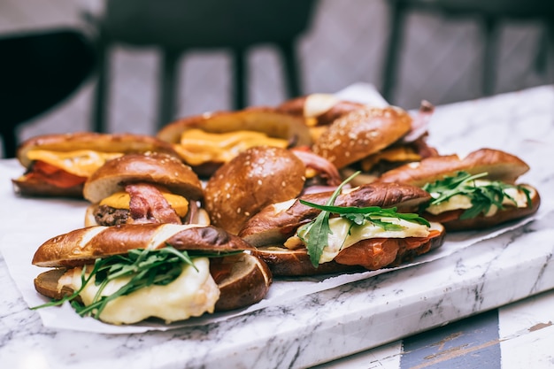 Verschiedene Arten von Sandwiches