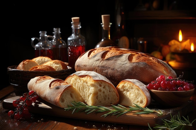 Foto verschiedene brotsorten servierfertig für professionelle food-werbefotografie