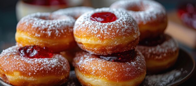 Verschiedene Donuts auf dem Teller