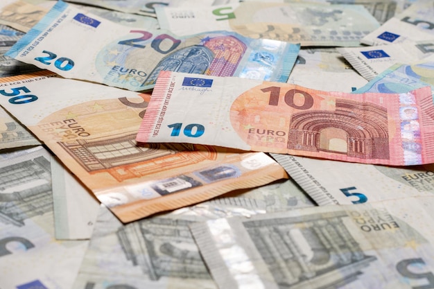 Verschiedene Euro-Banknoten schöne Textur von Papiergeld