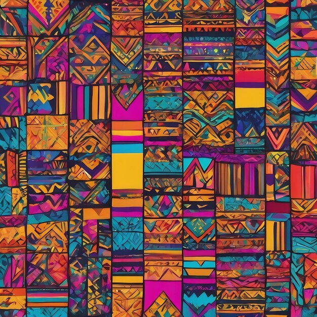 Verschiedene Farben Pop Art Hintergrunddesign Stammesmuster farbenfrohe Palette Designkonzept