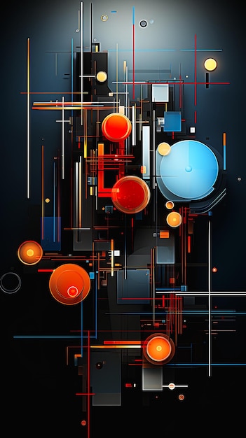 Verschiedene Formen und Farben ein abstraktes Porträt eines Androiden