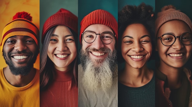 Foto verschiedene fotografien, die freundschaften zwischen kulturen und ländern veranschaulichen