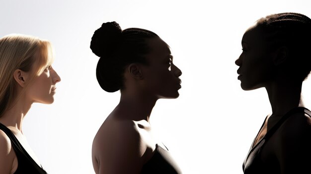 Foto verschiedene frauen stehen zusammen in einer gruppe