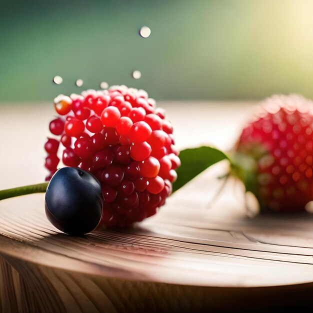 Verschiedene Früchte und Gemüse Bilder von Beeren, Äpfeln, Weintrauben und Gemüse auf dem Tafelwasser