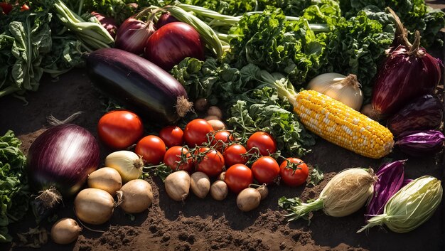 Verschiedene Gemüse im Garten