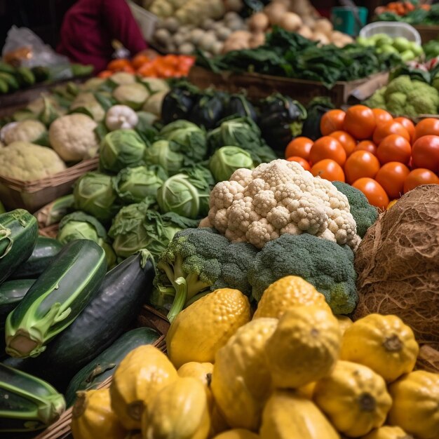 Verschiedene Gemüsesorten auf dem traditionellen Markt