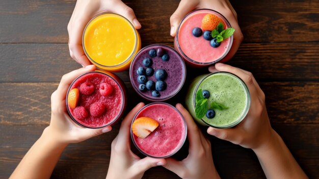 Foto verschiedene gesunde smoothies