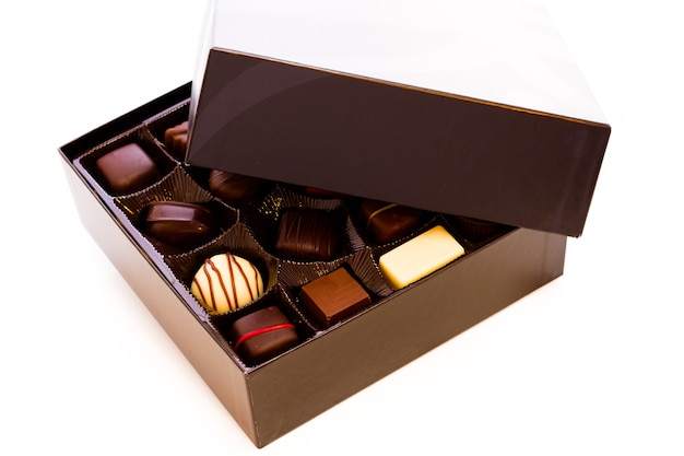 Verschiedene Gourmet-Schokolade in einer Box.