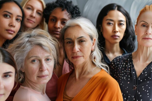 Foto verschiedene gruppen von frauen stehen zusammen generative ki