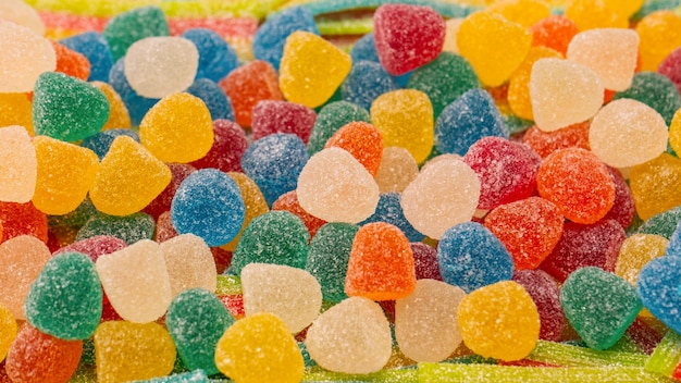 Verschiedene Gummi-Süßigkeiten Geleesüßigkeiten