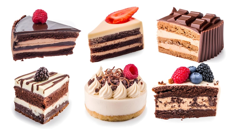 Foto verschiedene kuchen und gebäck eine gourmet-sammlung