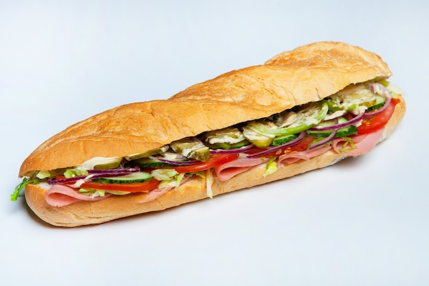 Verschiedene leckere Baguette-Sandwiches.