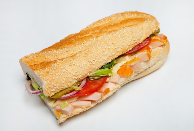 Verschiedene leckere Baguette-Sandwiches.