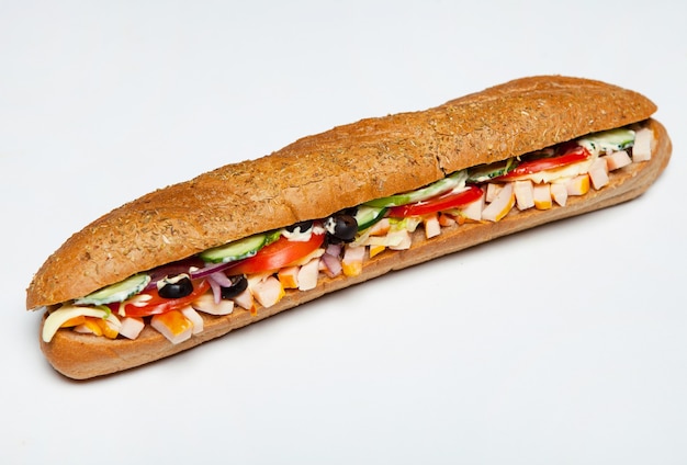 Verschiedene leckere Baguette-Sandwiches