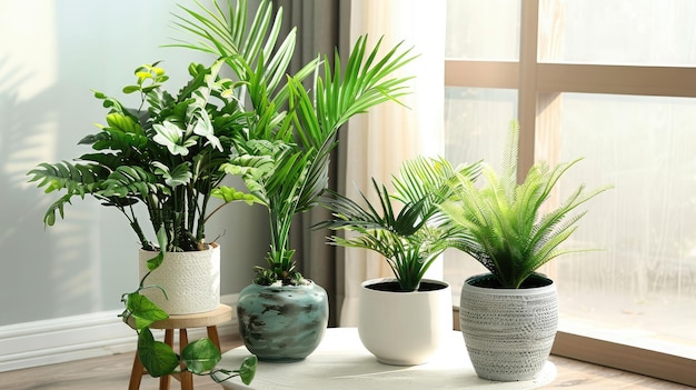 Verschiedene schöne Innenpflanzen im Zimmer Hausdekoration