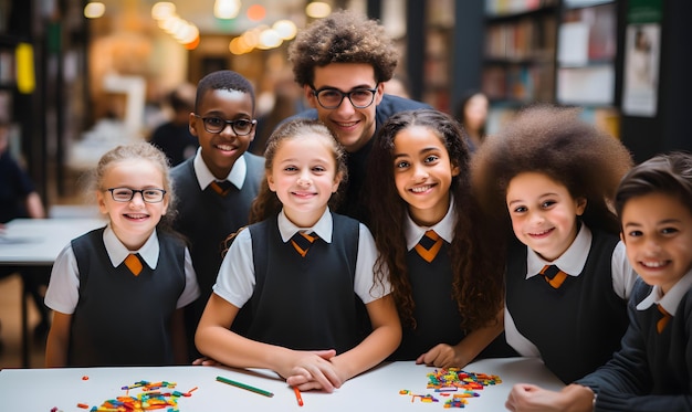 Verschiedene Schüler tragen Uniformen in der Schule