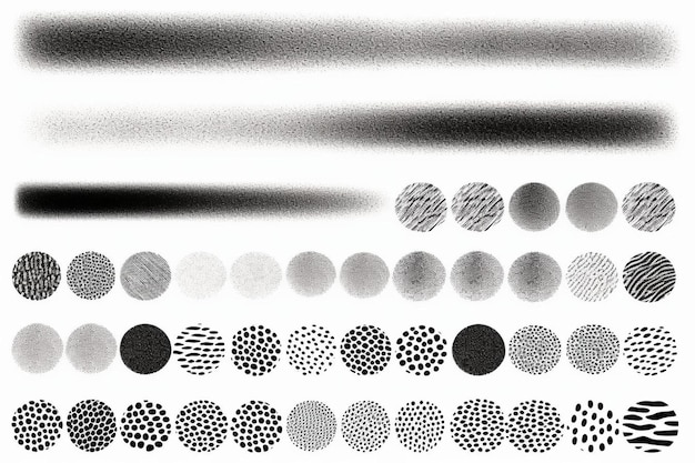 Foto verschiedene schwarze geräusche halftone verschiedene körnige texturen vektor-satz isoliert auf licht
