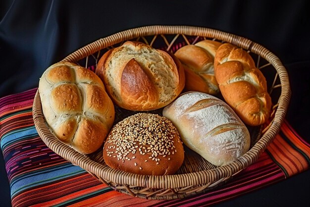 Verschiedene selbstgemachte Weizenmehlbrötchen Ein selbstgemachtes Vergnügen