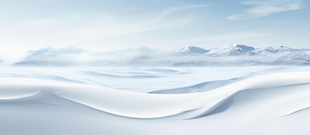 Verschneites Feld mit Hügeln und glatter Oberfläche auf isoliertem weißem Hintergrund