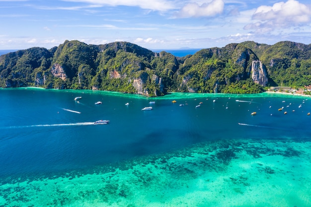 Verschönern Sie Draufsicht Phiphiinsel kra bi Thailand hallo Jahreszeit landschaftlich