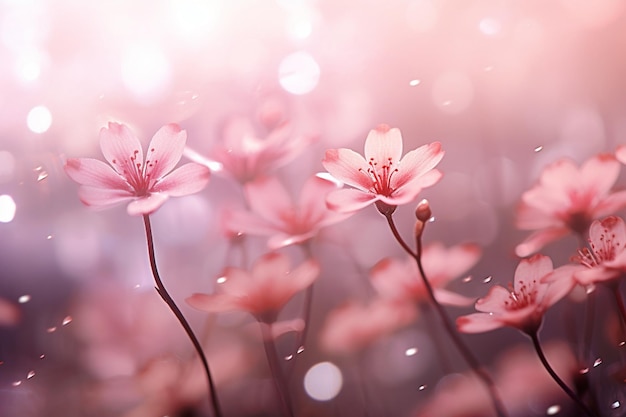 Verschwommene Frühlingsverkäufe mit blumigem Hintergrund