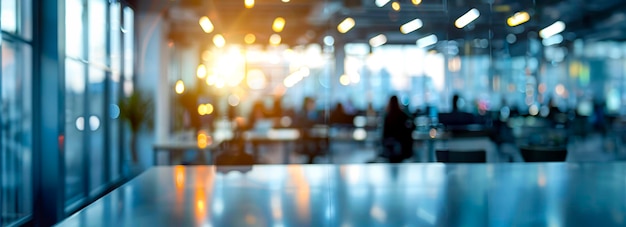 Verschwommene Geschäftsbüro-Szene mit lässiger Kleidung und Bokeh-Hintergrund Ein kreativer Schnappschuss des Unternehmenslebens